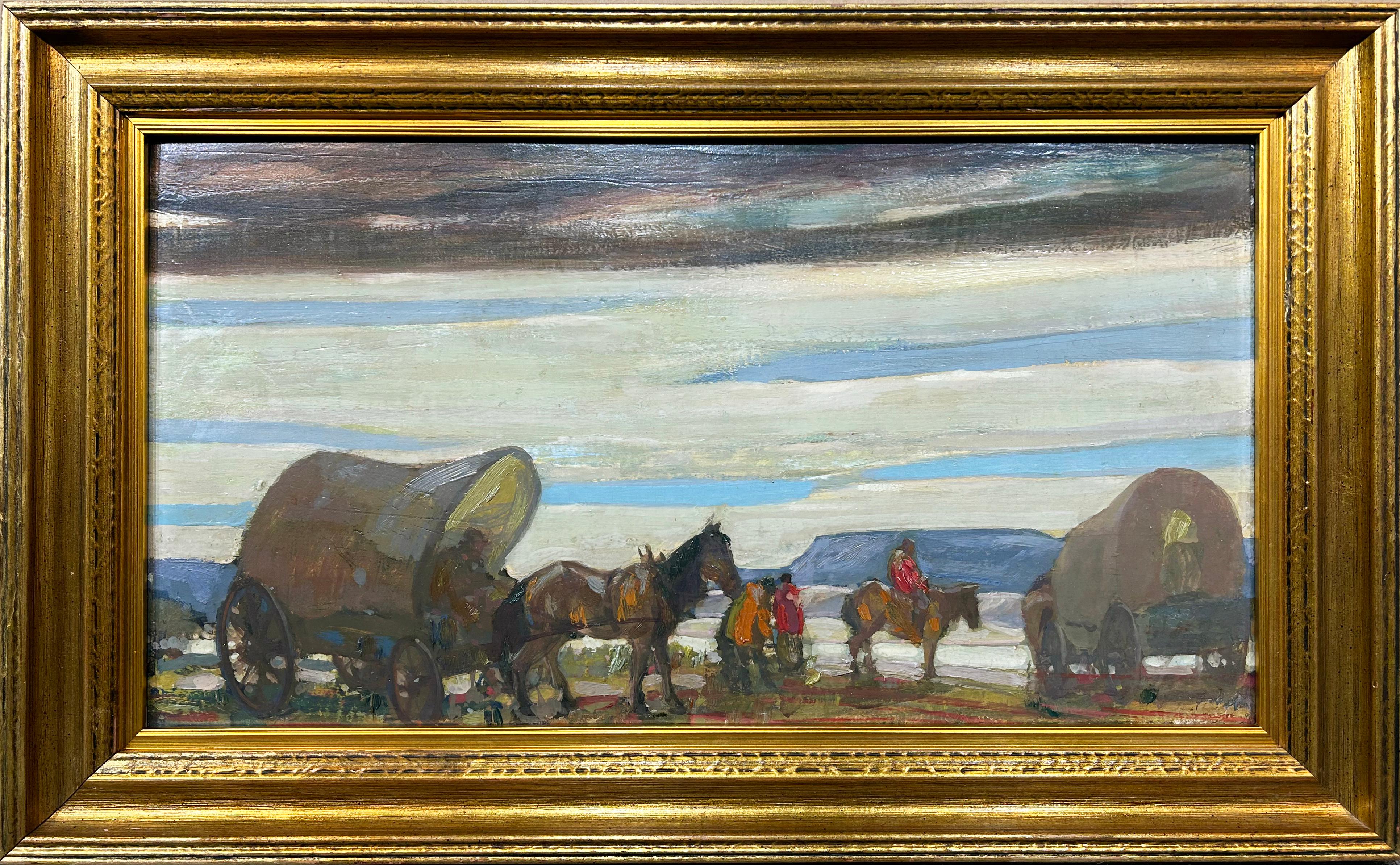 Paisaje occidental del pintor impresionista de Nueva Inglaterra - Painting de Richard Edward Miller