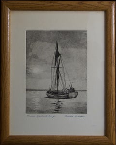 Retro Thames Spritsail Barge-Framed Print. Signed by the Artist. 