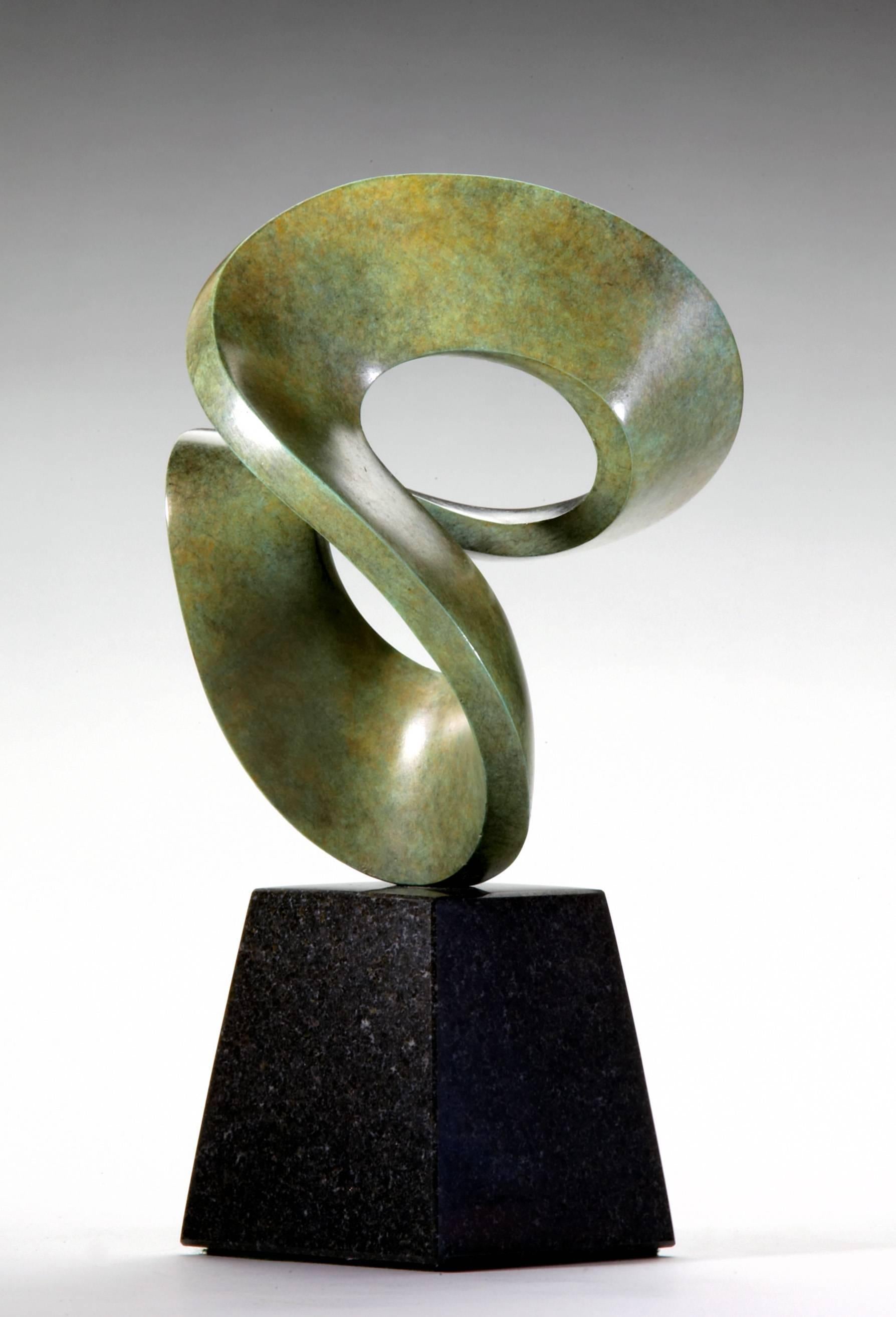 Calypso, Interior Abstract Bronze on Stone Base - Sculpture by Richard Erdman