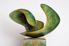 Forme inclinable, grande spatule intérieure ou extérieure en bronze sur piédestal en bronze