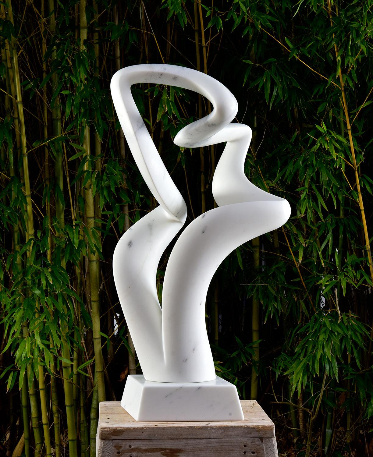 Richard Erdman Abstract Sculpture - "Salient I" abstract marble sculpture