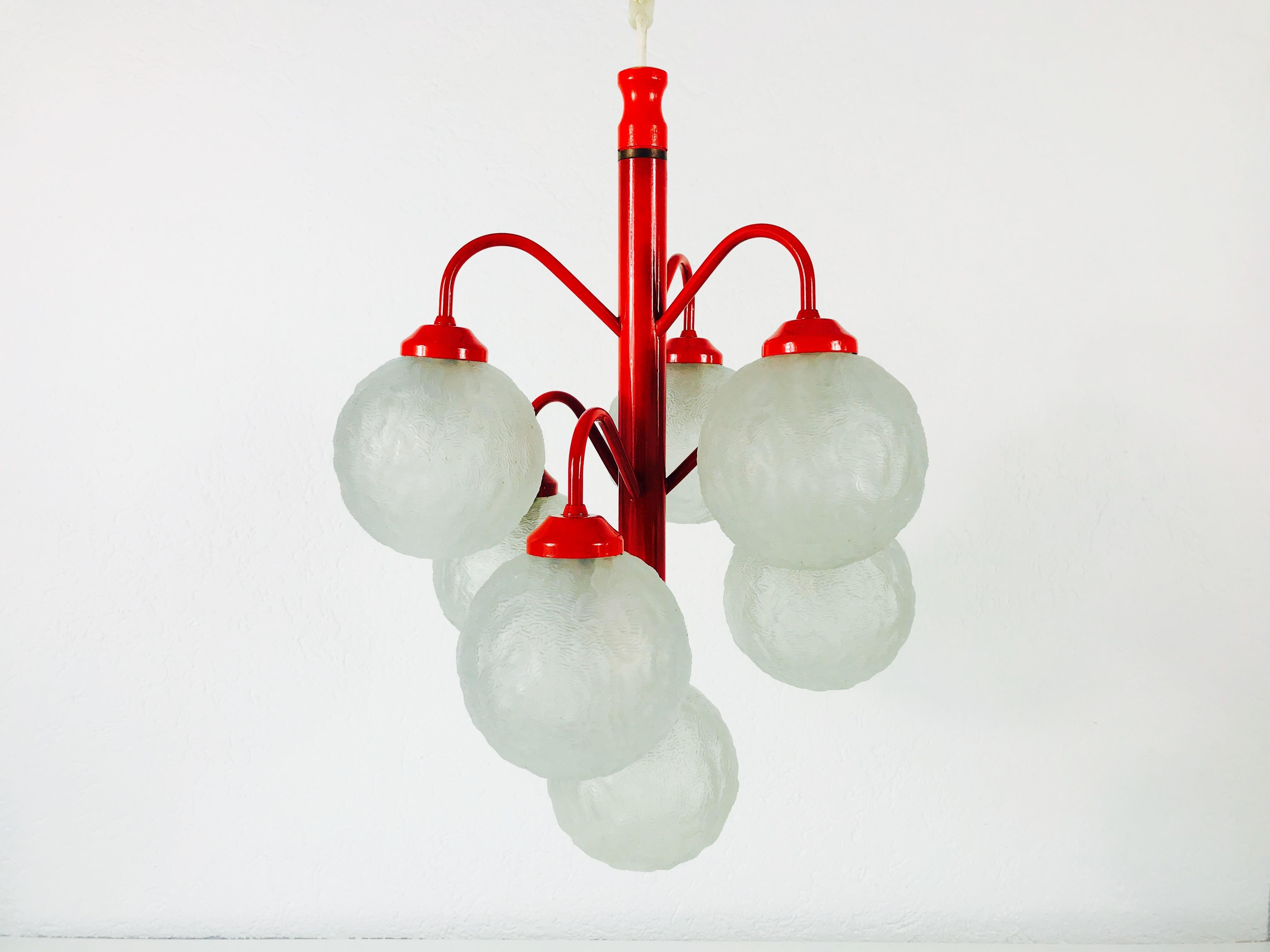 Richard Essig 6-Arm Space Age Chandelier, 1970s, Germany 3