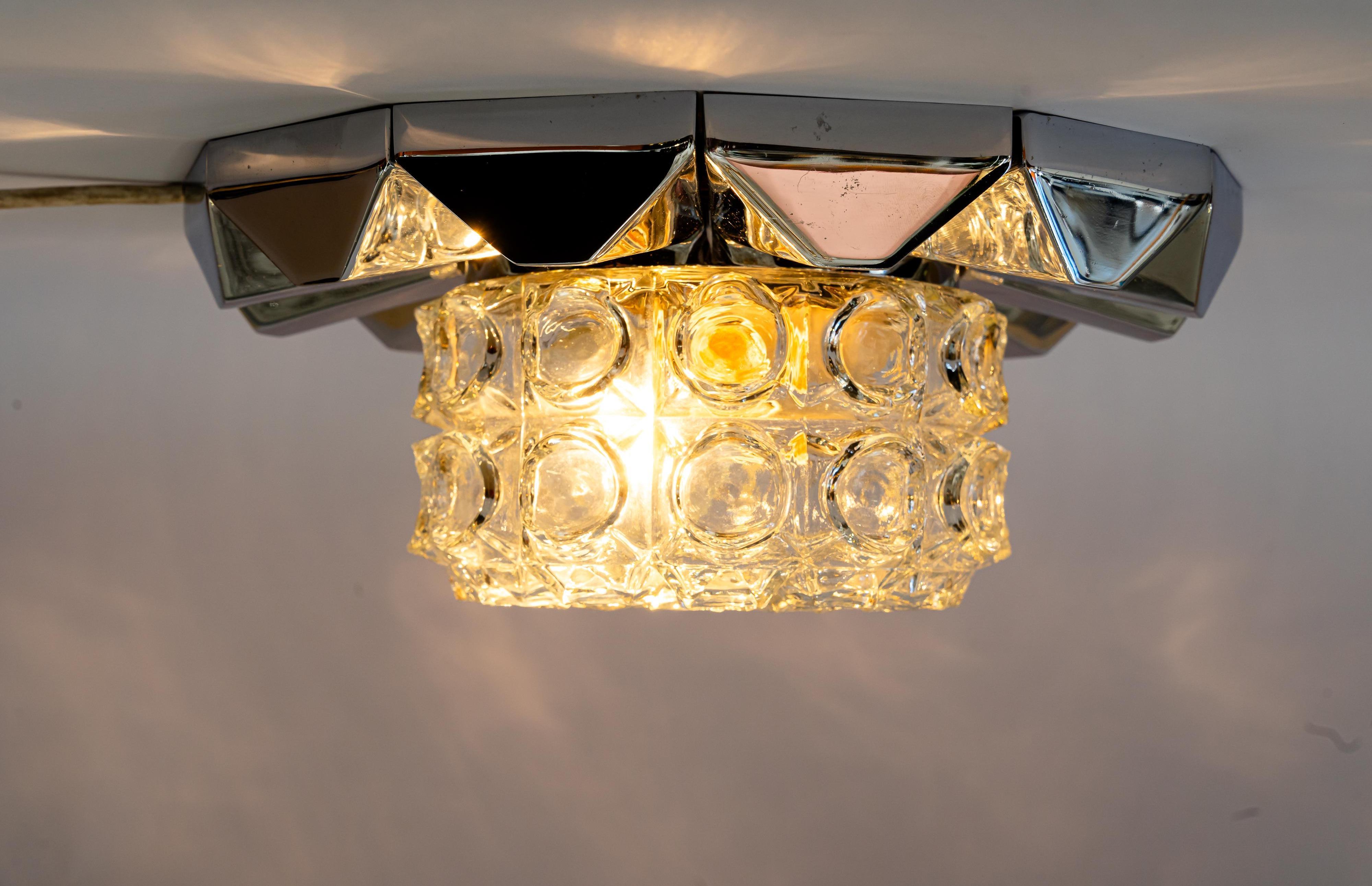 Richard Essig chrome ceiling lamp germany around 1950s en vente 1