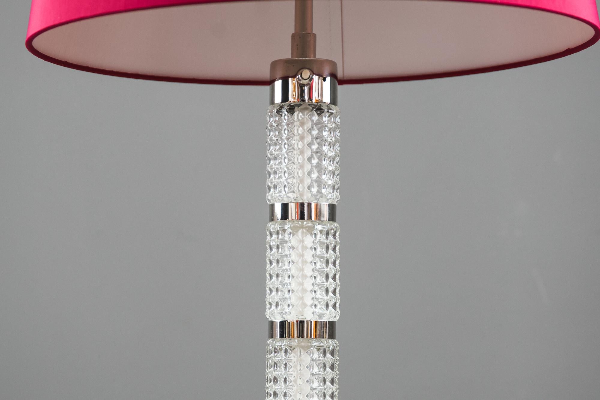 Mid-Century Modern Richard Essig Floor Lamp with Illuminated Glass Stand, 1970s