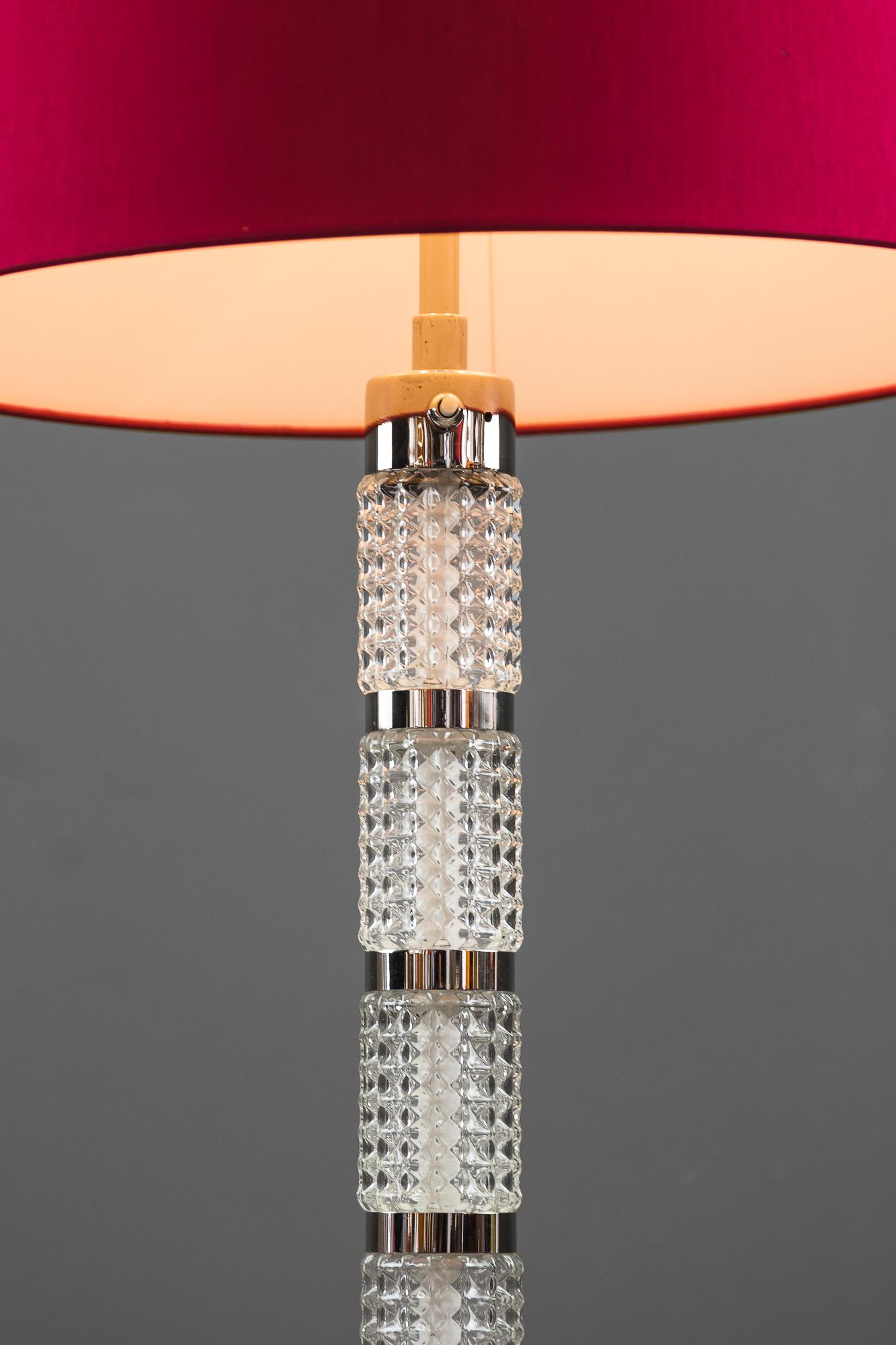 Richard Essig Floor Lamp with Illuminated Glass Stand, 1970s 1