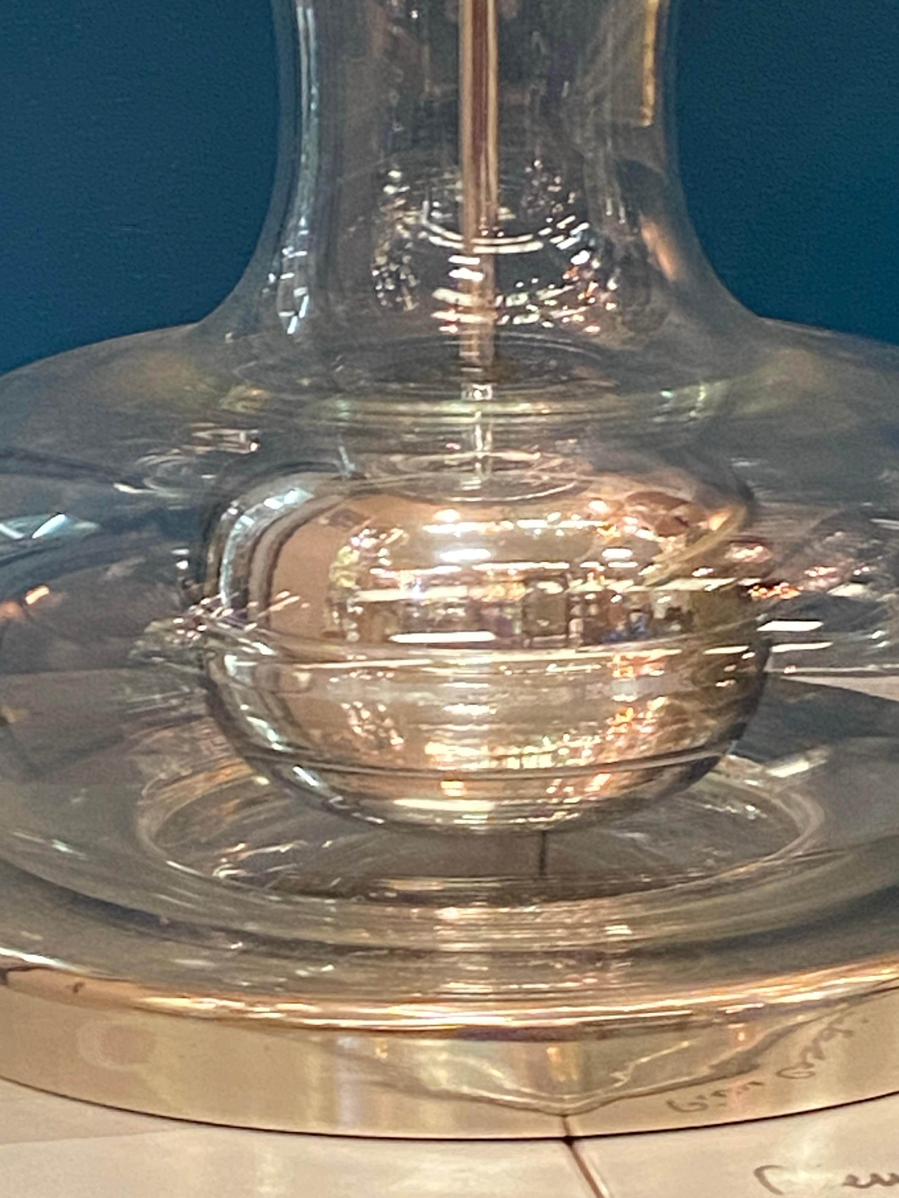Richard Essig, Deutschland 1970er Jahre Tischlampe aus geblasenem Glas und Chrom im Zustand „Gut“ im Angebot in Montclair, NY