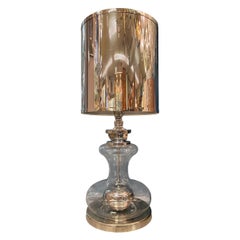 Richard Essig, Germany 1970s Blown Glass & Chrome Table Lamp