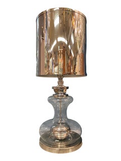 Richard Essig, Deutschland 1970er Jahre Tischlampe aus geblasenem Glas und Chrom