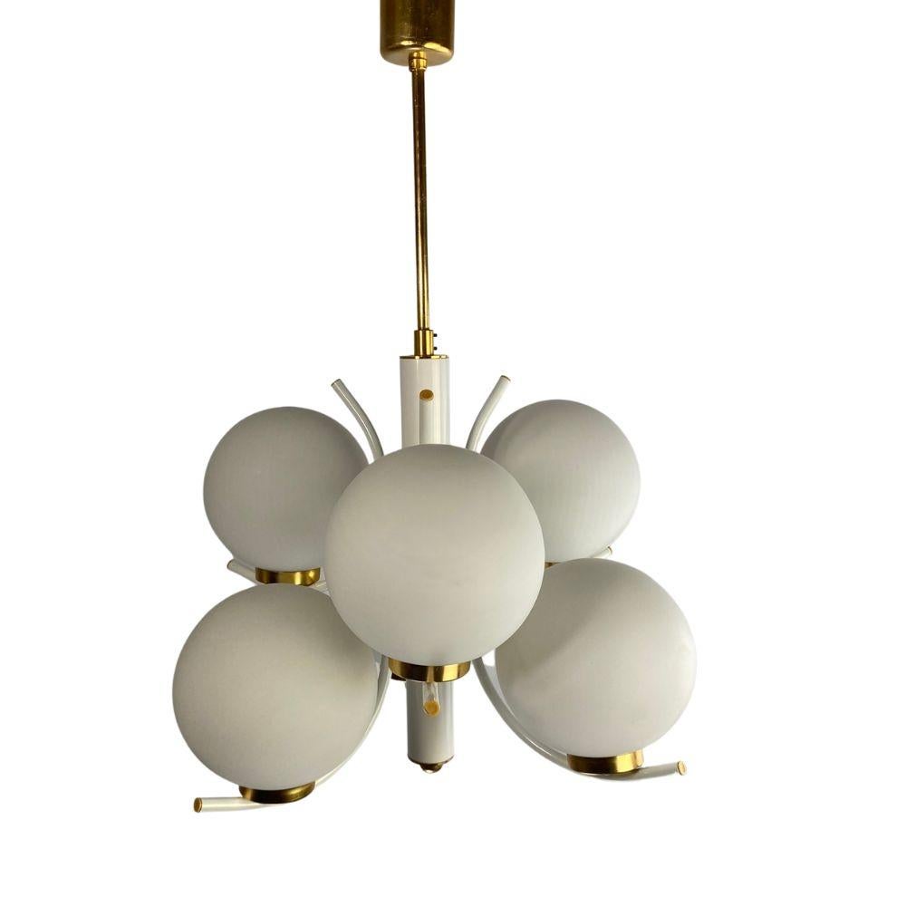 Metal Richard Essig Space Age Design Sputnik hanging lamp - white, gold - For Sale