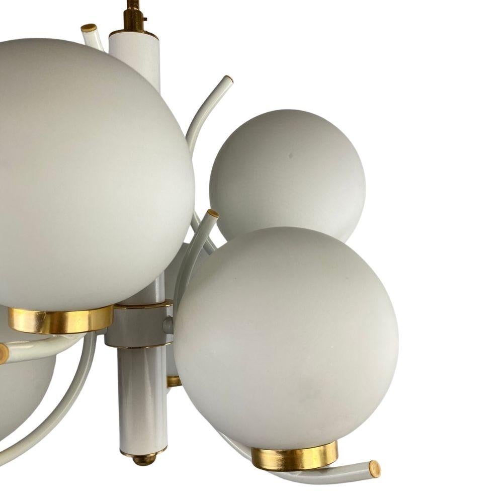 Richard Essig Space Age Design Sputnik hanging lamp - white, gold - For Sale 1