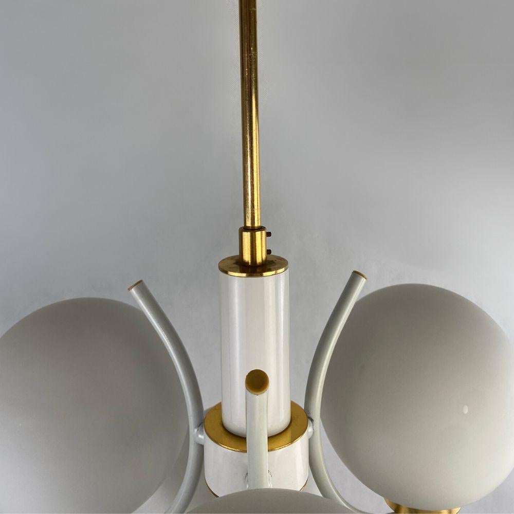 Richard Essig Space Age Design Sputnik hanging lamp - white, gold - For Sale 2