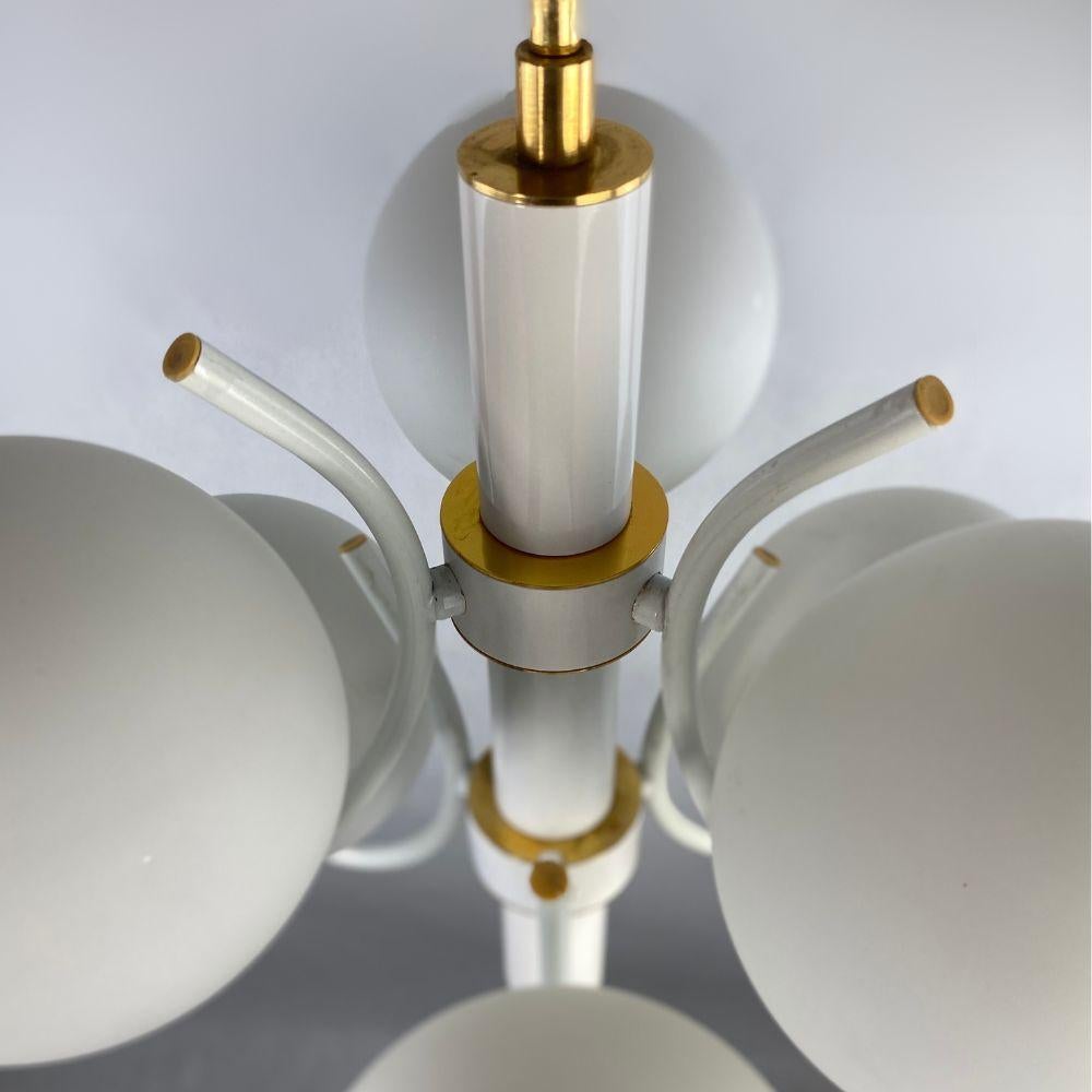 Richard Essig Space Age Design Sputnik hanging lamp - white, gold - For Sale 3