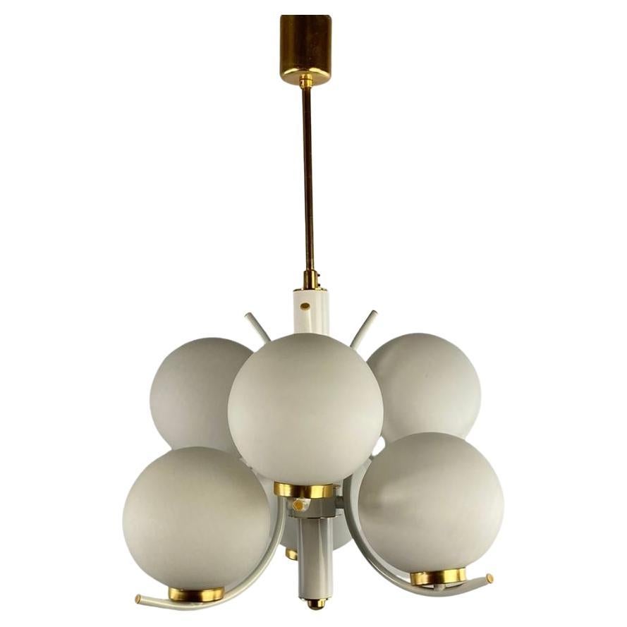 Richard Essig Space Age Design Sputnik hanging lamp - white, gold - For Sale