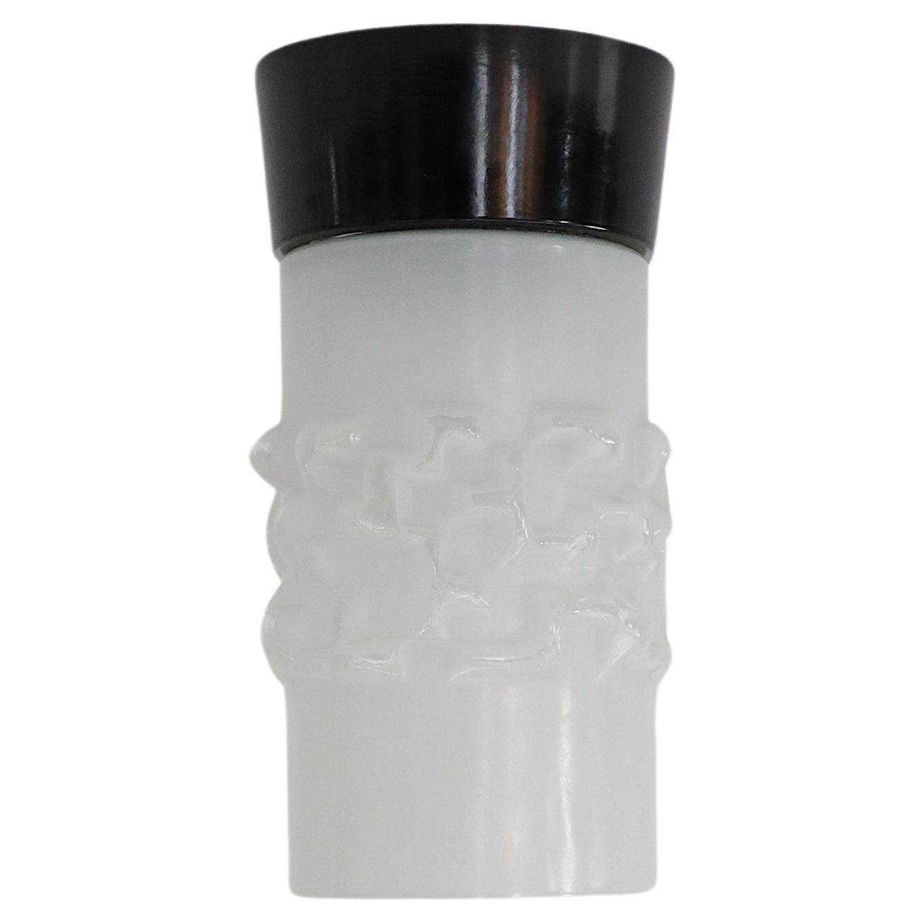 Richard Essig Style Ceiling or Wall Sconce with White Pressed Glass Shade