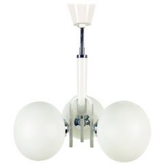 Richard Essig White 3-Arm Space Age Chandelier, 1970s, Germany