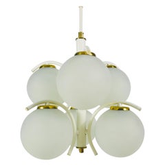 Richard Essig White Space Age Chandelier:: circa 1970