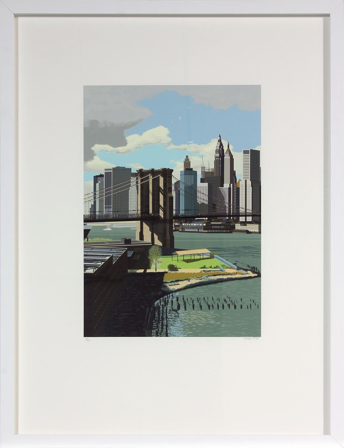 "East River, New York" serigraph by Richard Estes from "Kinderstern" portfolio 