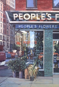 Richard Estes 'People's Flowers' 2022- Offset Lithograph