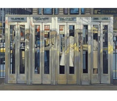 Richard Estes Photorealism 2007 Exhibition Lithograph Telephone Booths N Y C