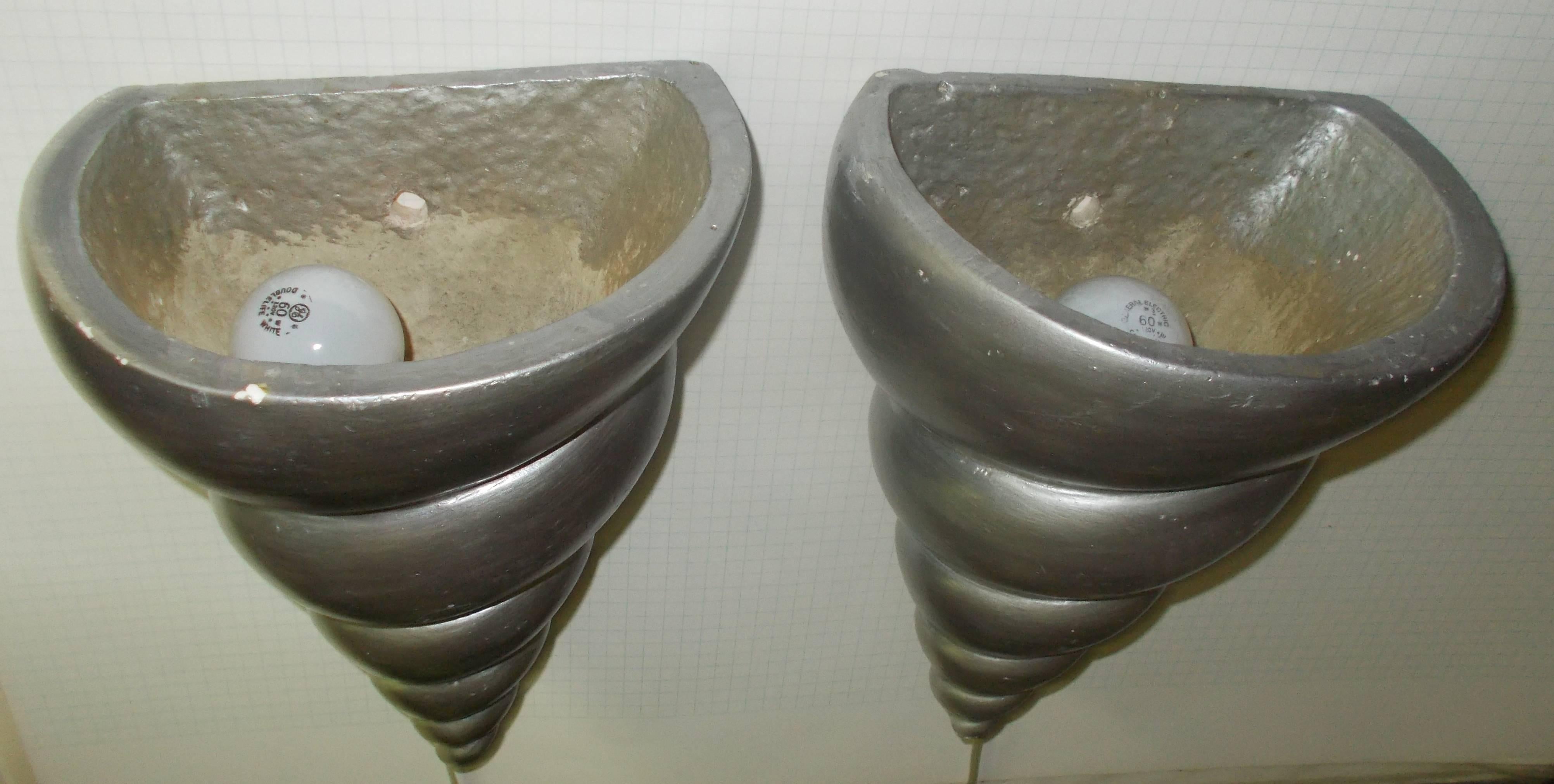 Late 20th Century Richard Etts Plaster Wall Sconces, 1977 For Sale