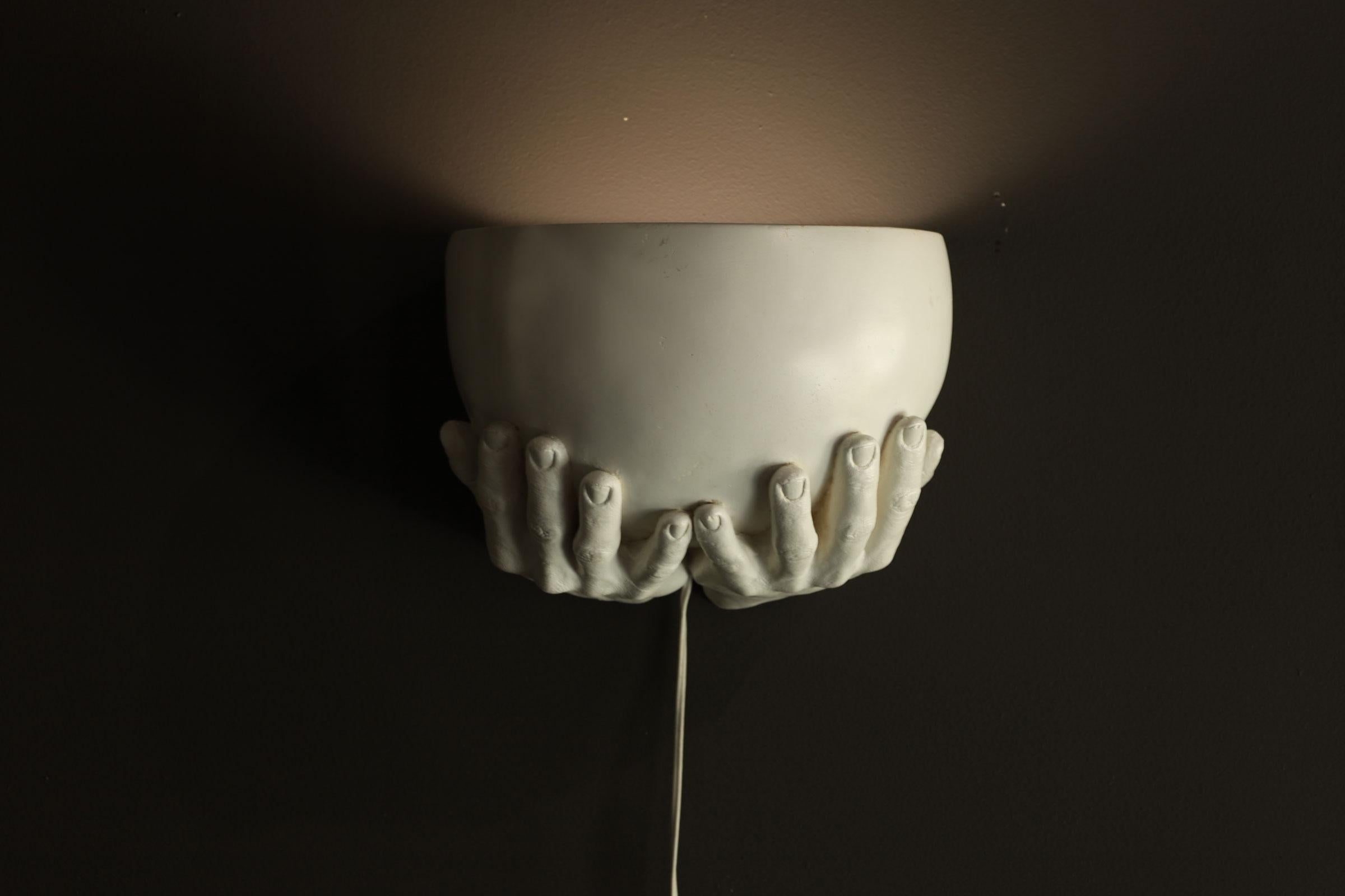 Richard Etts 'b, 1941' Plaster Wall Sconce, Signed and dtd. 1976 For Sale 1