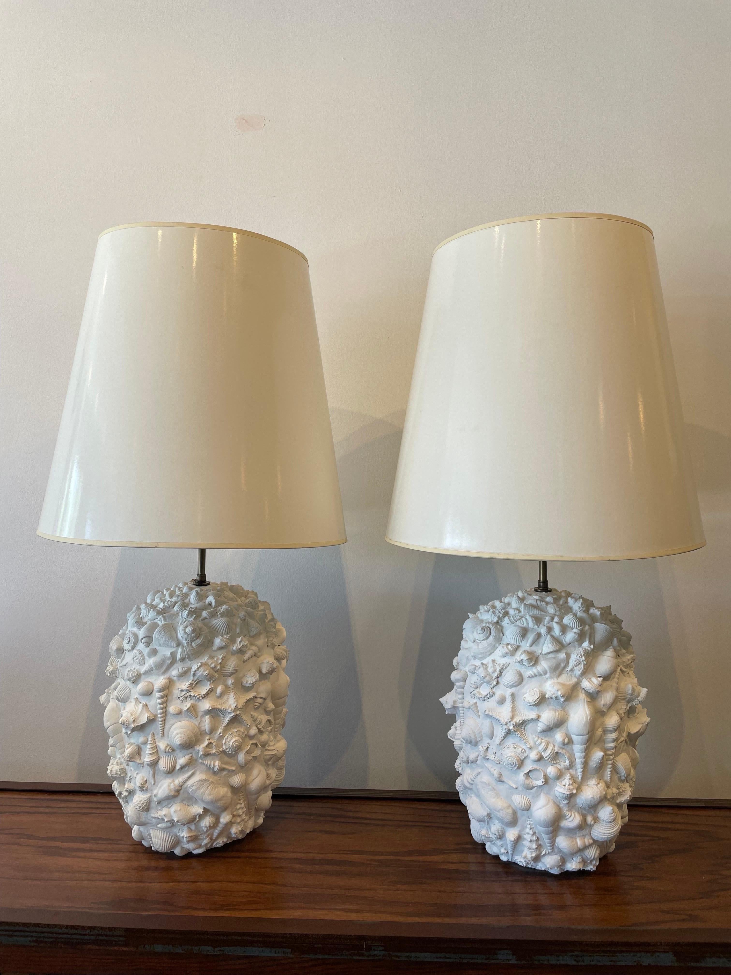 Resin Mid-Century Modern Seashell Table Lamps For Sale