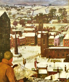 Original Vintage Post Office Advertising Poster Richmond Yorkshire Midcentury