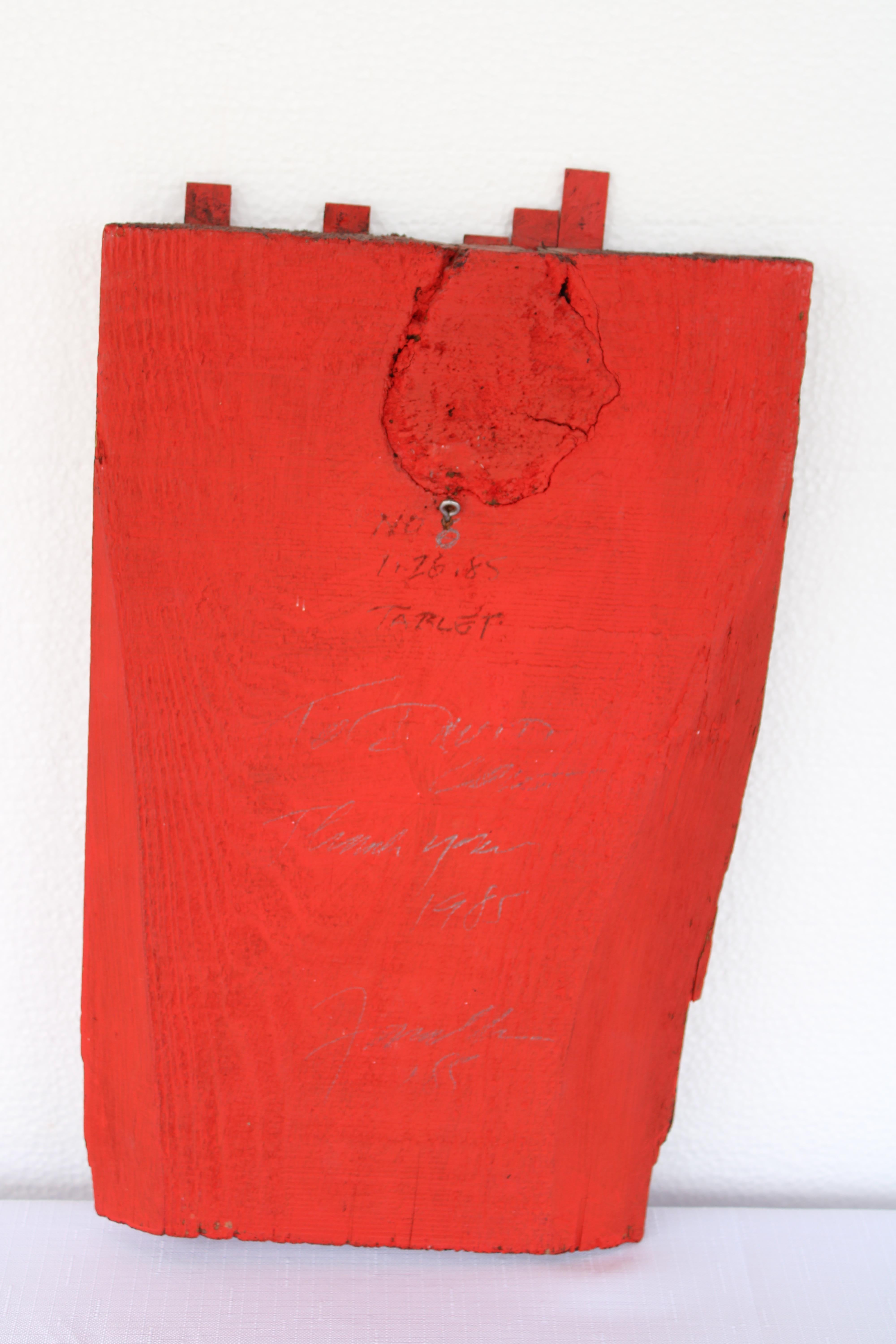 Late 20th Century Richard Faralla (1916 - 1996)  Red Wood Construction Panel For Sale