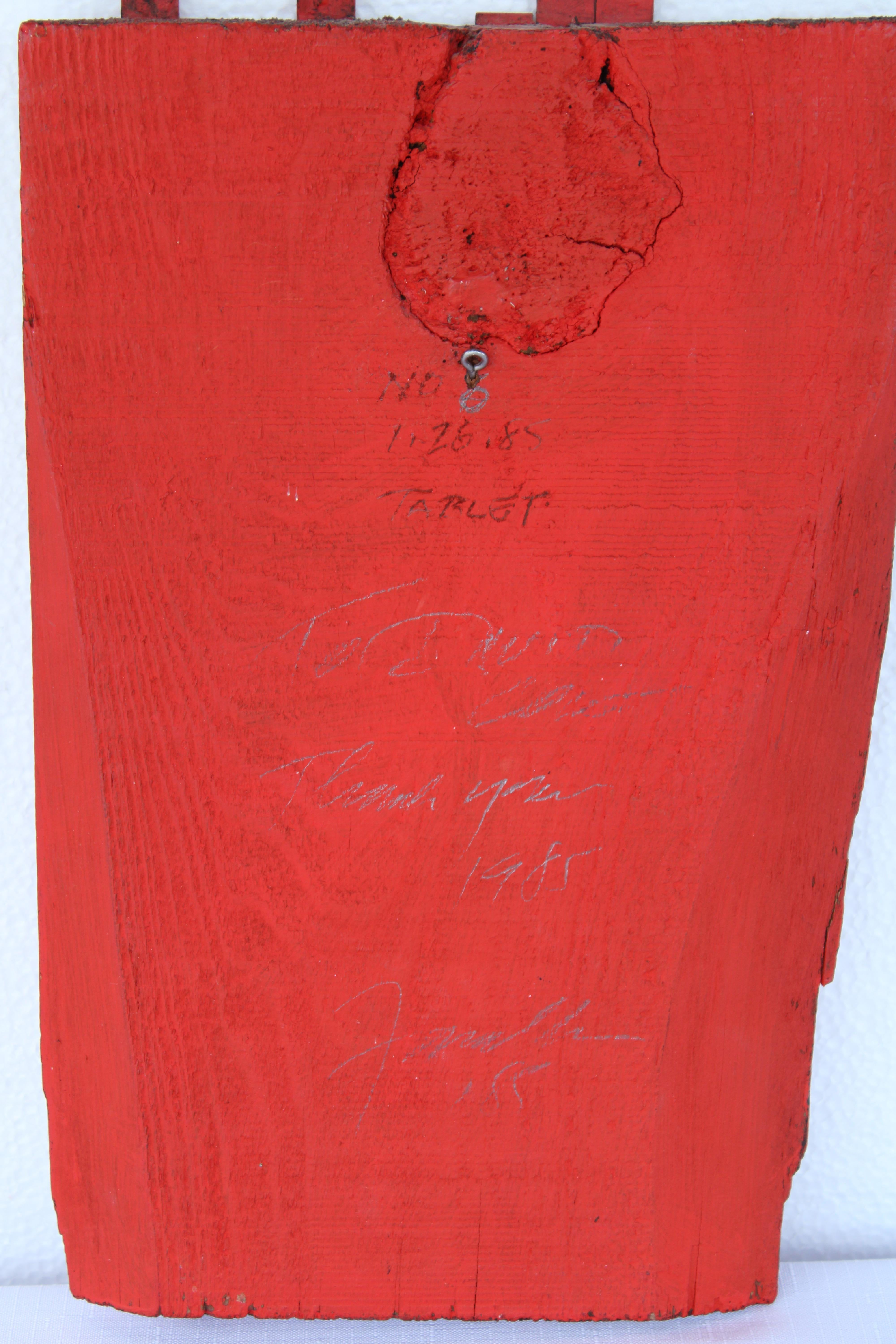 Richard Faralla (1916 - 1996)  Red Wood Construction Panel For Sale 4