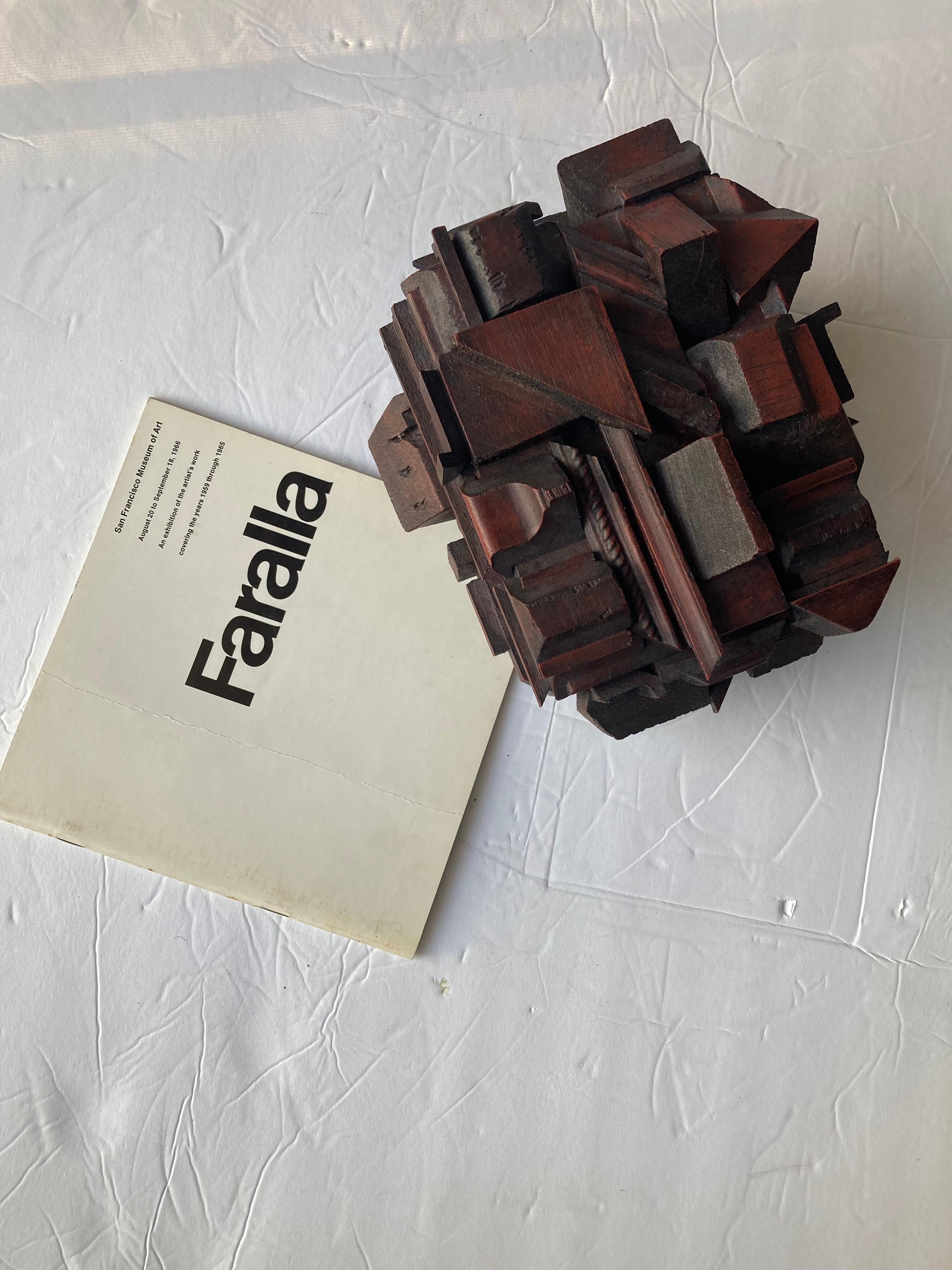 Hand-Crafted Richard Faralla, Wood Sculpture/ Jewelry Box, Dot of Exhibition 'F3' in Bottom