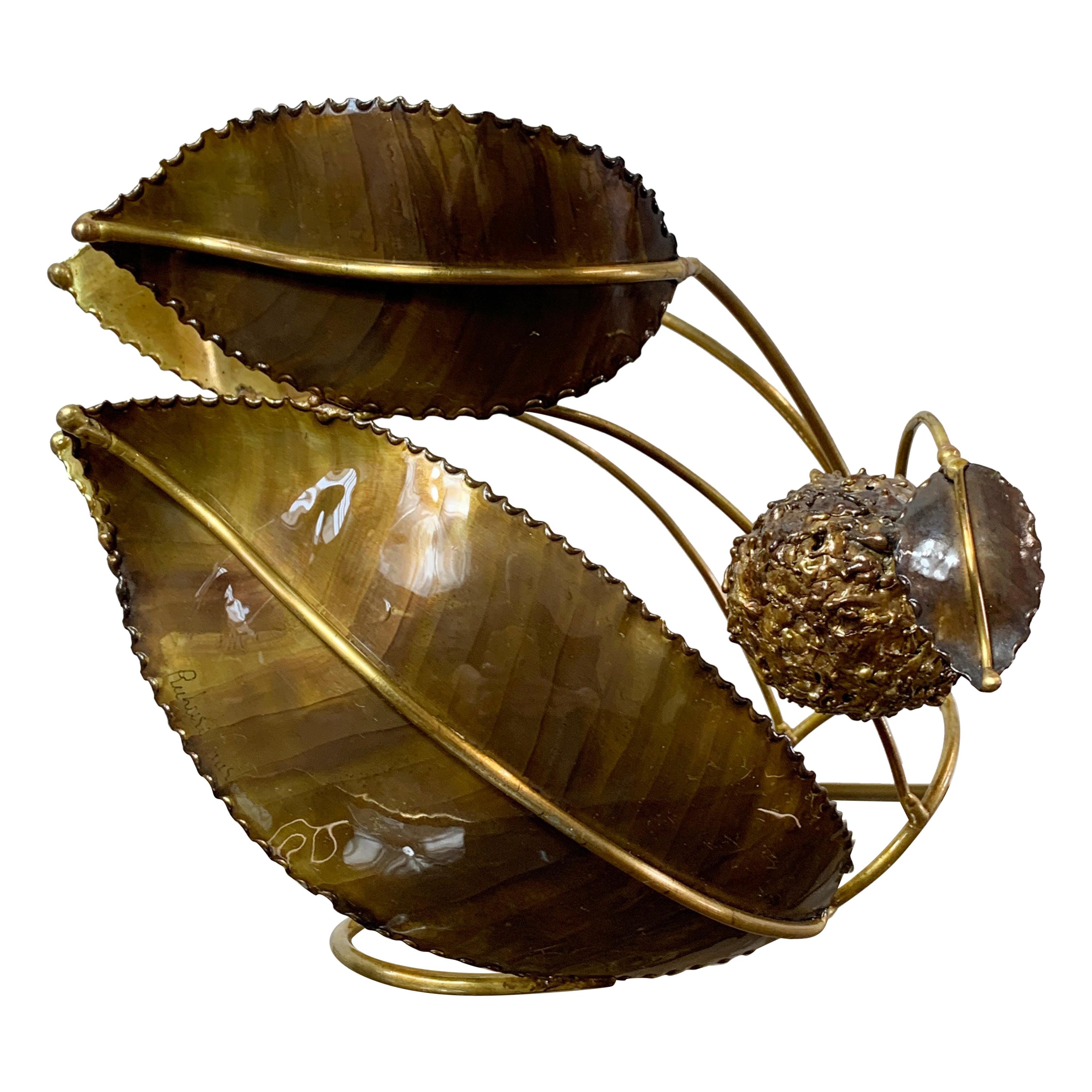 Richard Faure 'Chestnut' Gold Wine Bottle Cradle (berceau à bouteilles de vin)