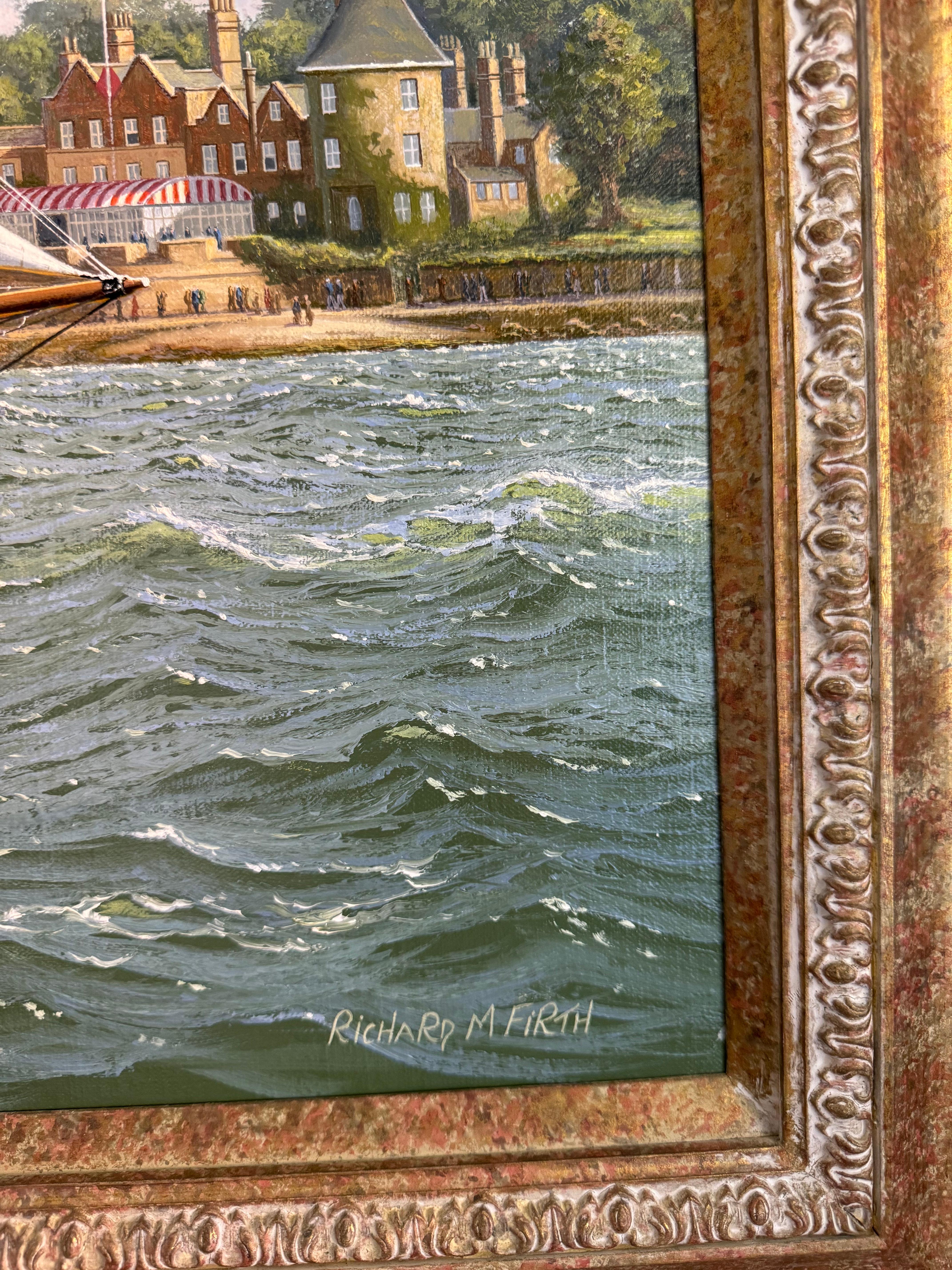 Richard Firth Pittura a olio, scena di yachting, 'I cinque grandi' in vendita 3