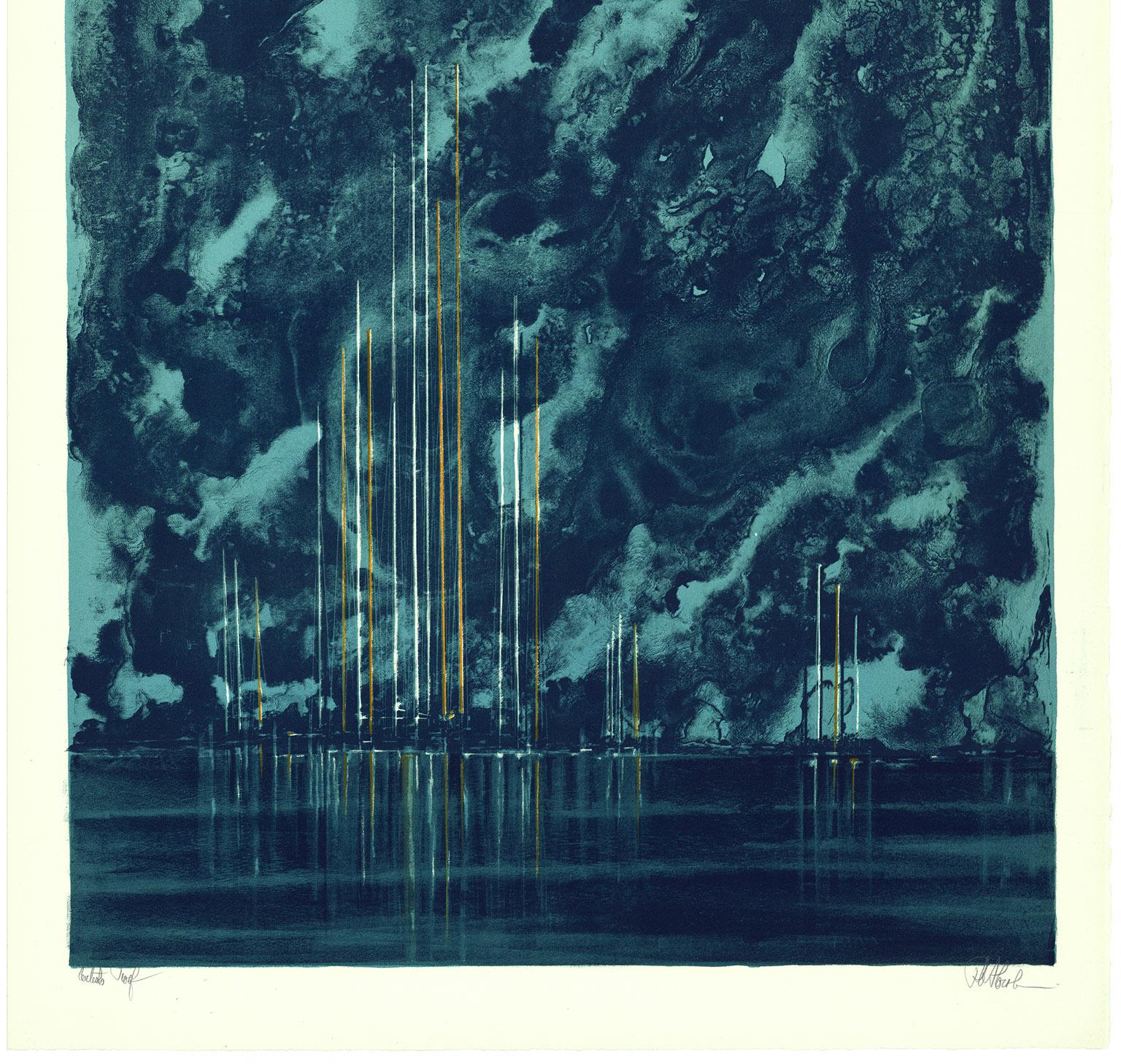 Approaching Storm - American Modern Print by Richard Florsheim