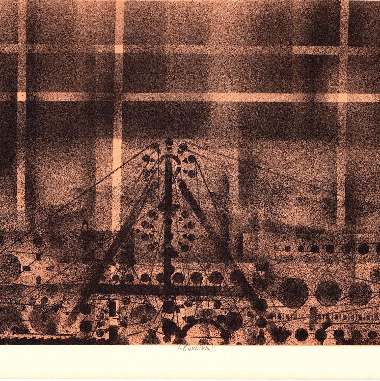 Carnival - Brown Landscape Print by Richard Florsheim