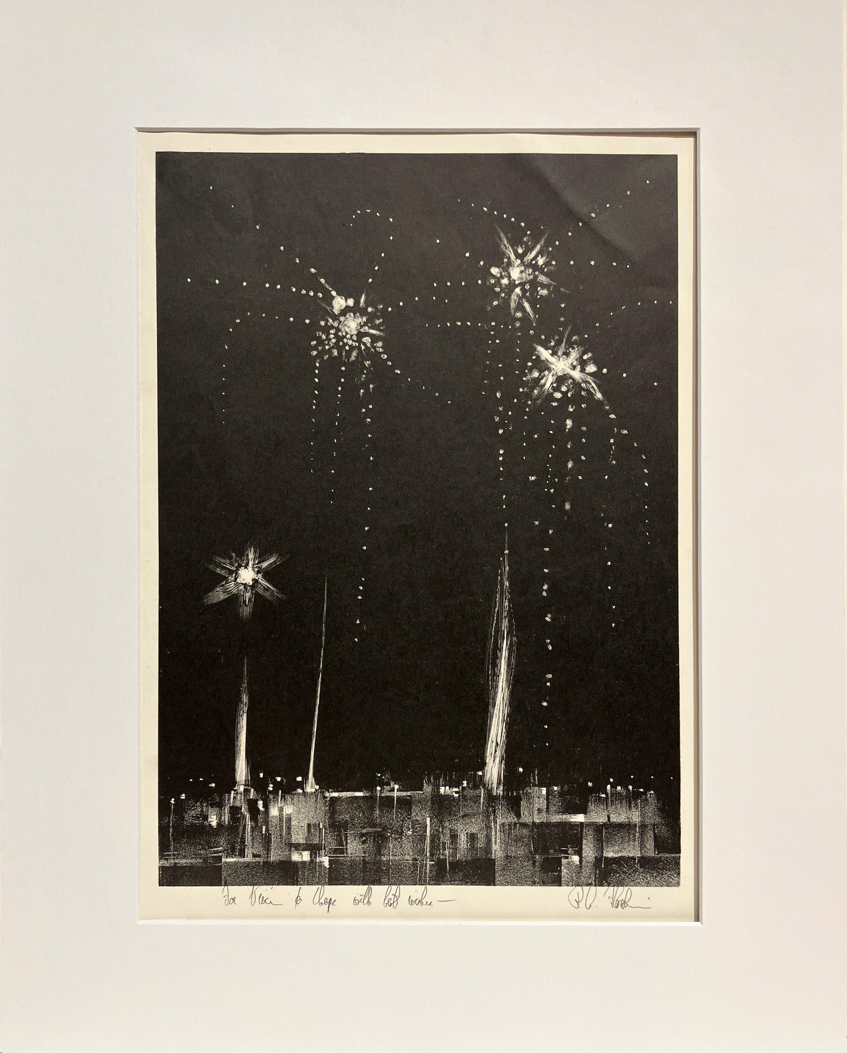Fireworks - American Modern Print by Richard Florsheim