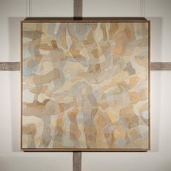 Quartett IV - Großes abstraktes Acrylgemälde in neutralen Tönen, Braun + Grau