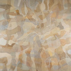 Quartett IV - Großes abstraktes Acrylgemälde in neutralen Tönen, Braun + Grau