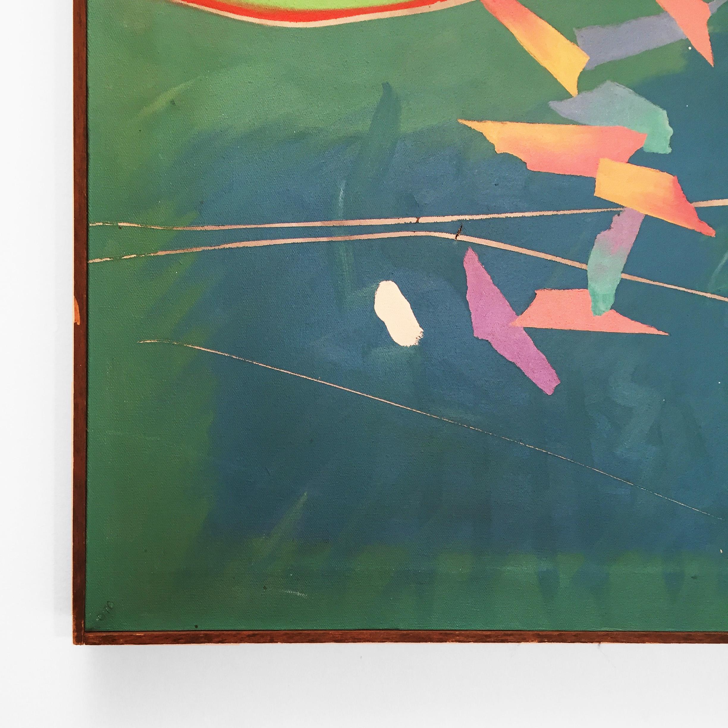 Richard Frank 'Kingfisher's Kotillion' Painting Oil On Canvas 1980s Art Painting For Sale 2