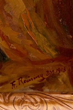 Richard Friedrich Reusing, Large Painting Oil on Canvas, 1913, Germany