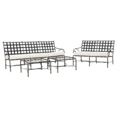 Richard Frinier for Brown Jordan Sofa Settee Set with Ottomans