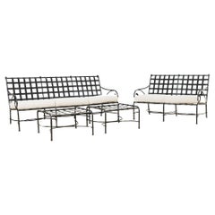 Richard Frinier for Brown Jordan Sofa Settee Set with Ottomans