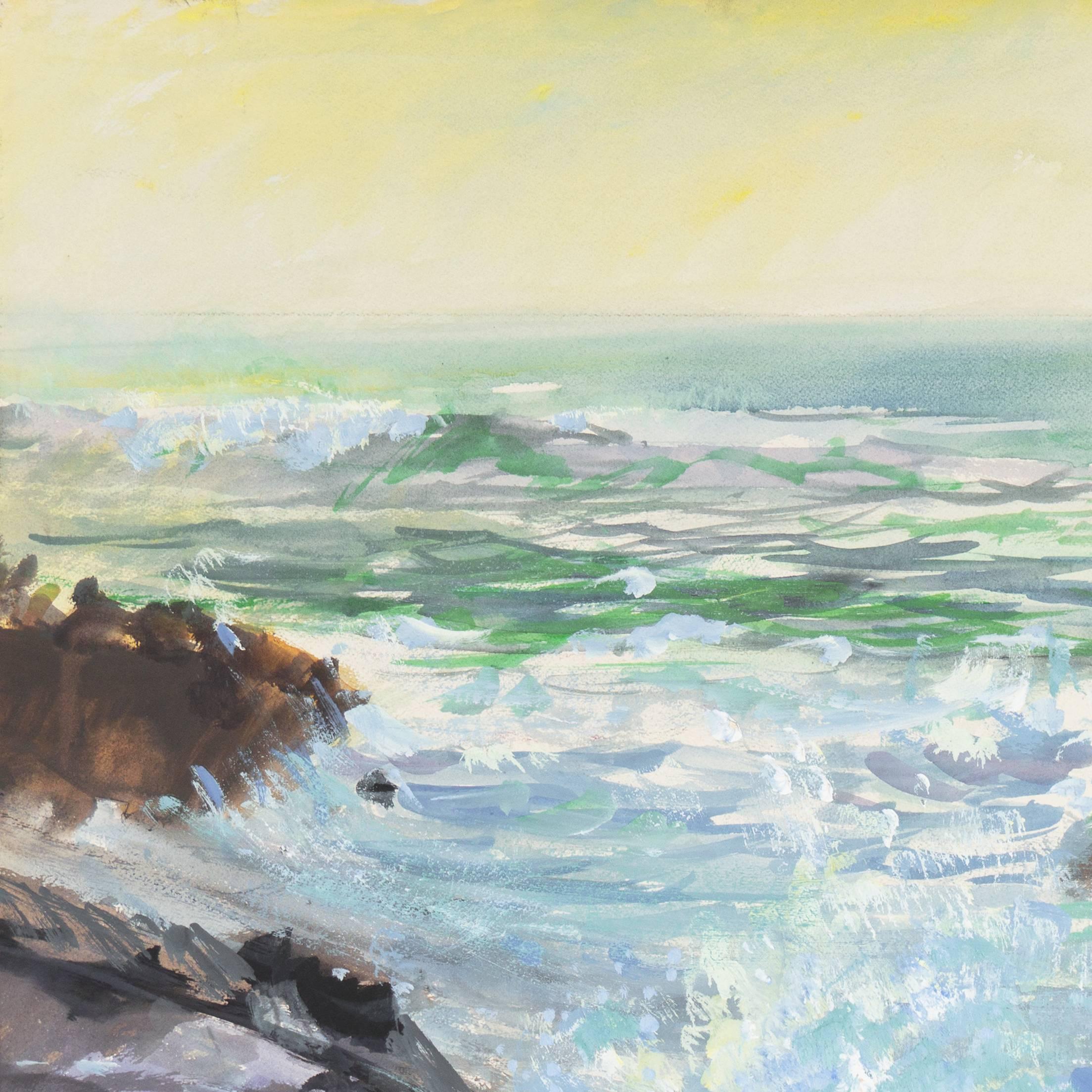'Pacific Surf, San Diego', Worcester Art Museum School, San Bernadino College - American Impressionist Painting by Richard Gabriel Chase