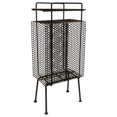 Vintage Richard Galef Wire Perforated Metal Stand/ Rack in Black Finish