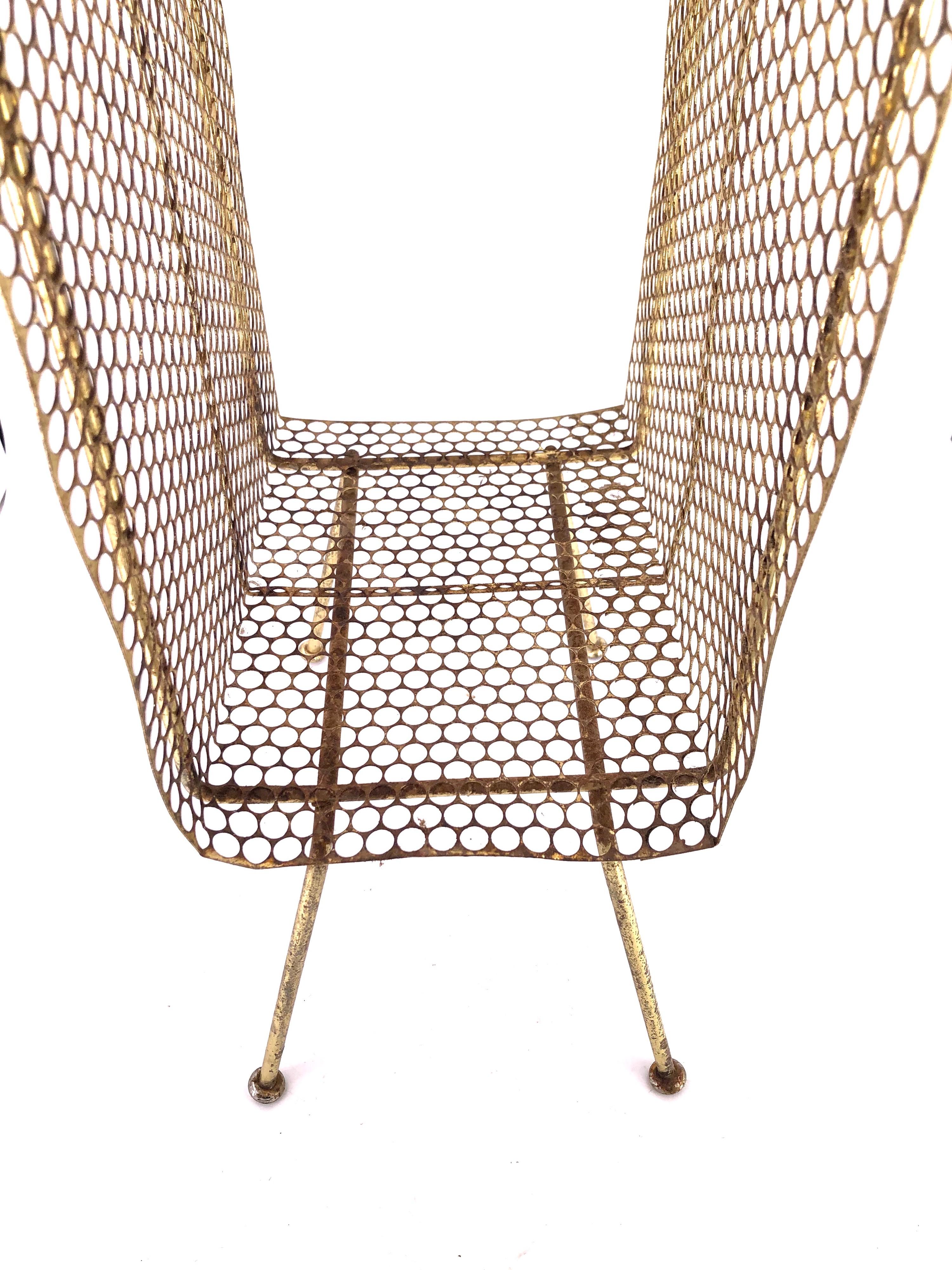 Richard Galef Wire Perforated Metal Stand/ Rack in Brass Finish 2