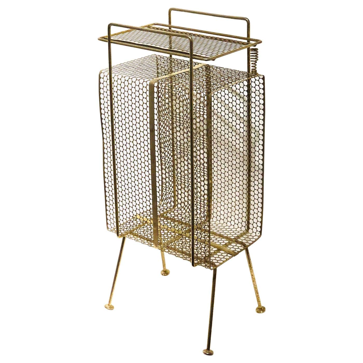 Richard Galef Wire Perforated Metal Stand/ Rack in Brass Finish at ...