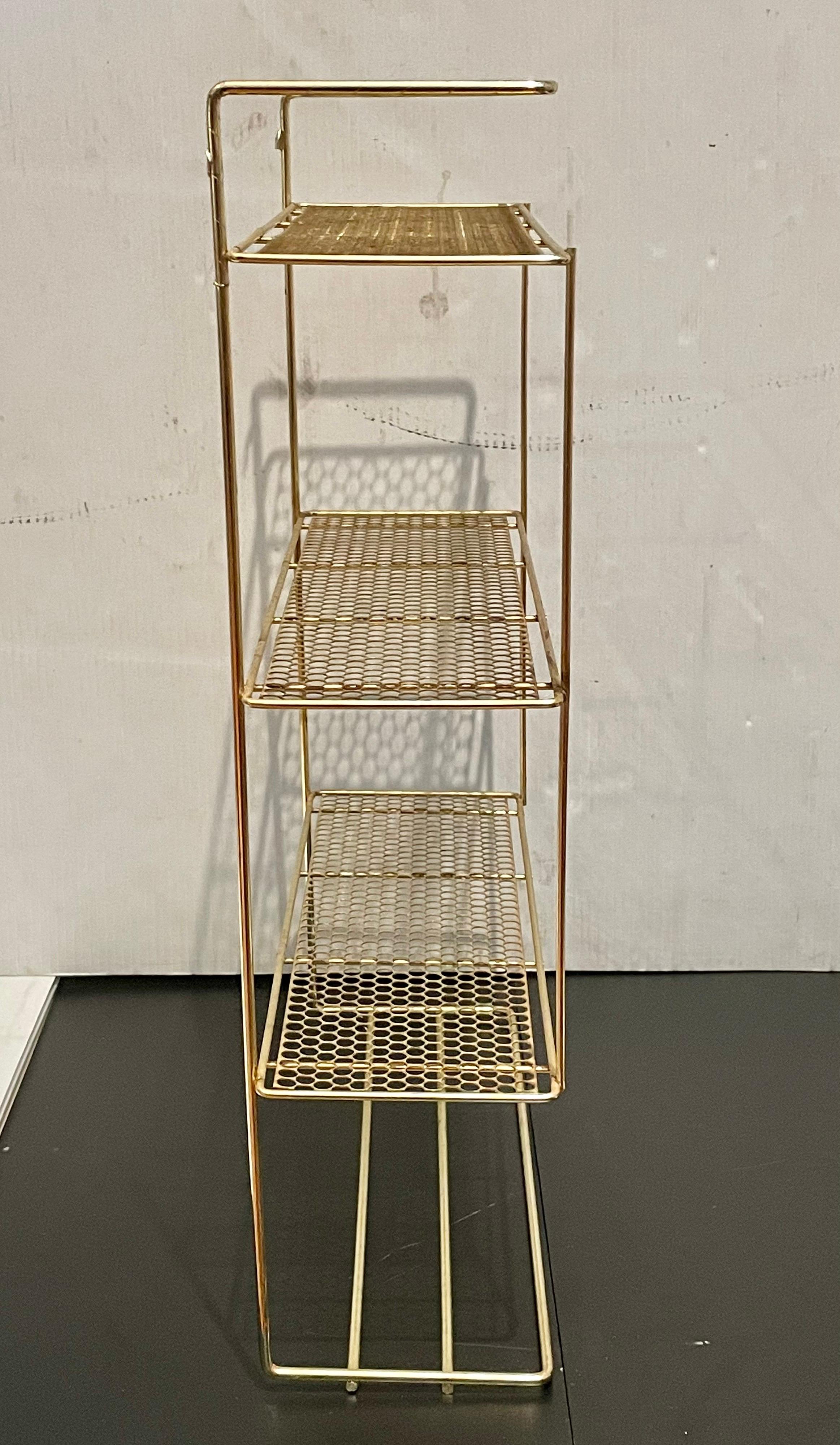 American Richard Galef Wire Perforated Metal Wall Towel Rack in Brass Finish