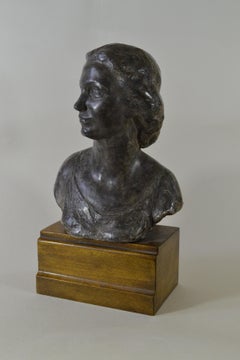 Alfreda, The Artist's Daughter - British 1950s plaster bust by Richard Garbe