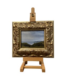 British Coast - Small Rocky Coastal Scene, Framed, Original Oil on Canvas