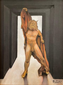 Faun Liberated - Richard Gibbons, Original Oil, Framed