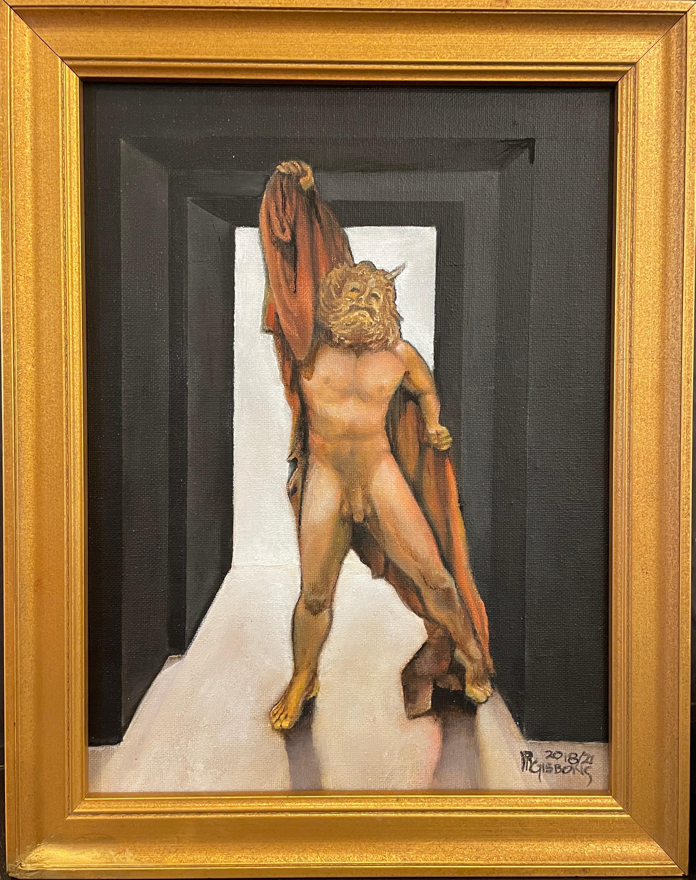 Faun Liberated - Richard Gibbons, Original Oil, Framed